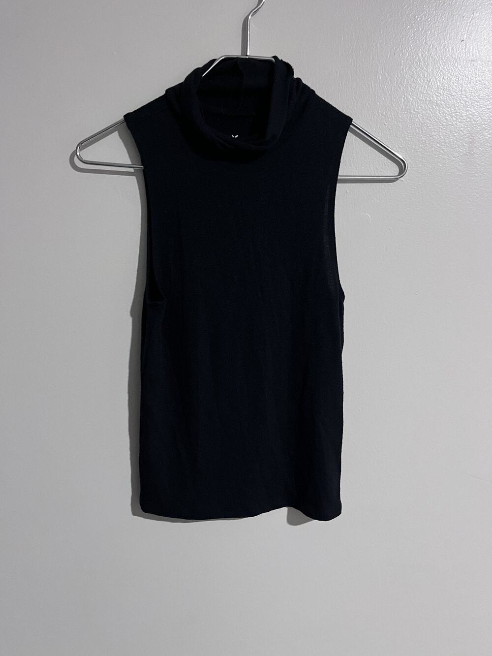 American Eagle Outfitters Tank Womens S Black Turtleneck Slim Stretch Jersey